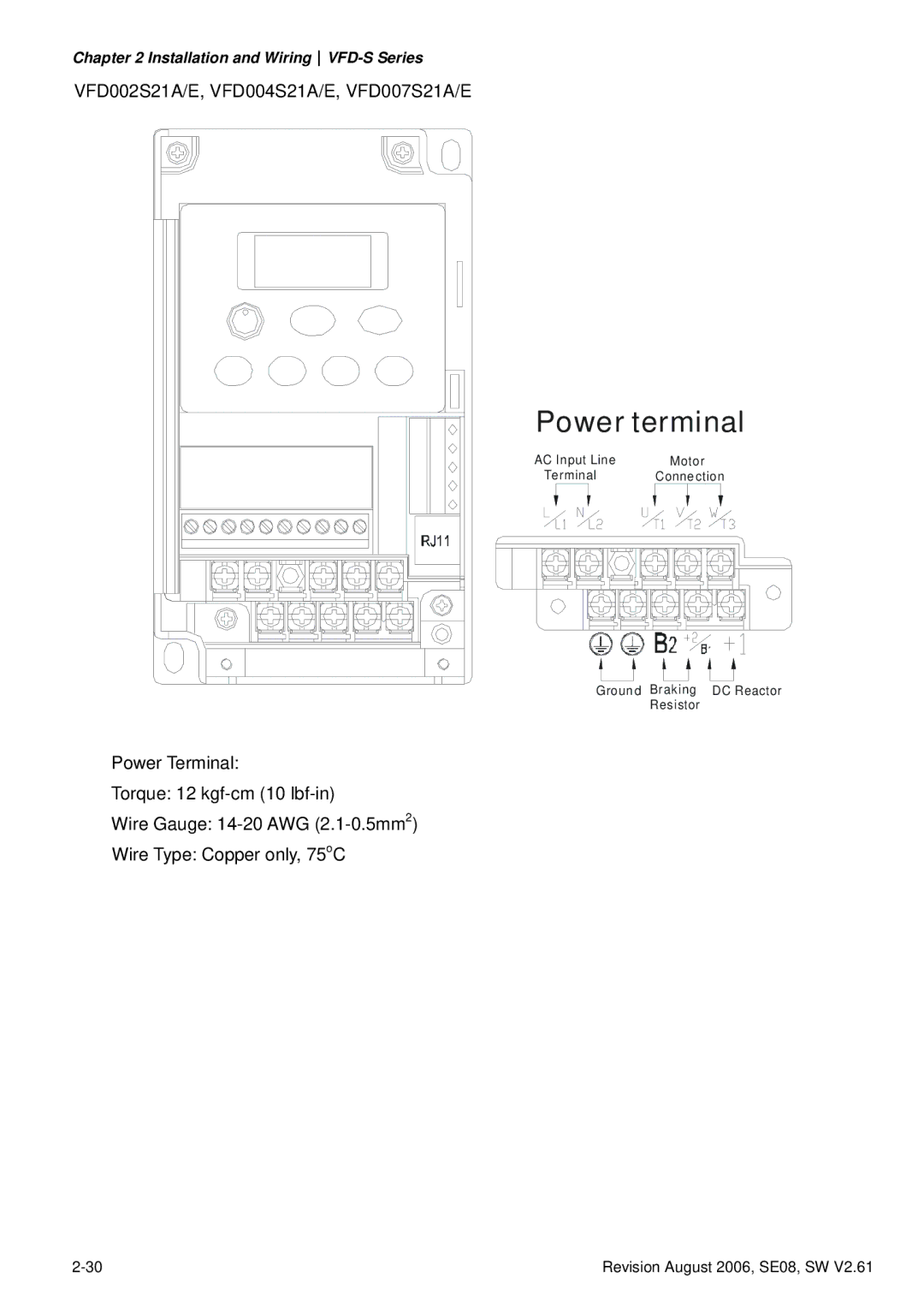 Delta Electronics 230V Series, 460V Series, 115V Series manual VFD002S21A/E, VFD004S21A/E, VFD007S21A/E 