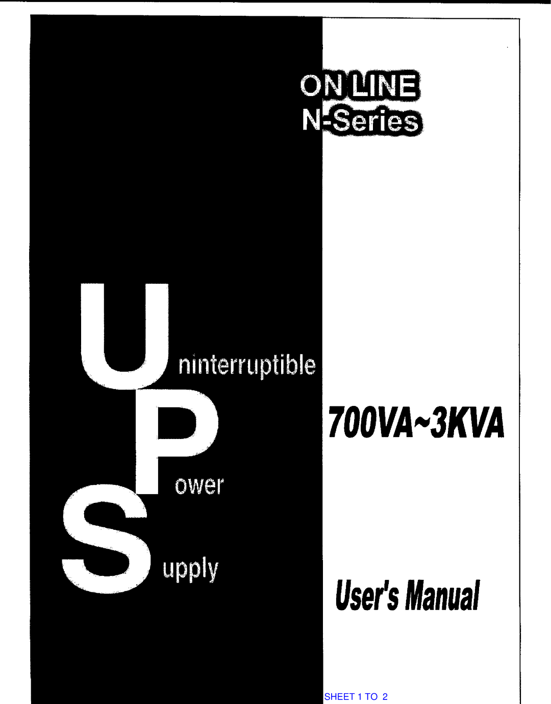 Delta Electronics 700VA, 3KVA manual Sheet 1 to 