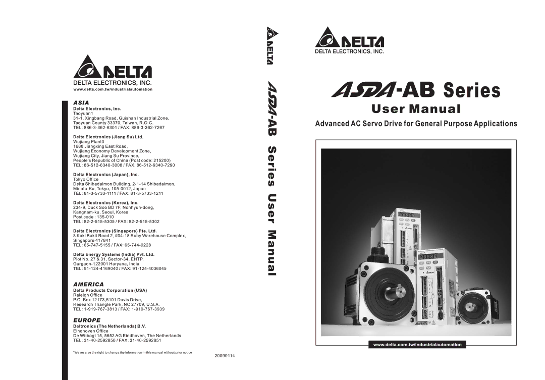 Delta Electronics ASDA-AB manual 