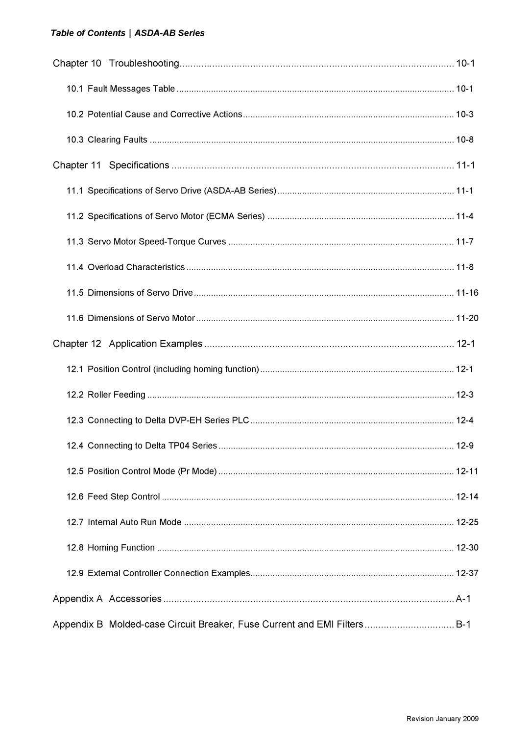 Delta Electronics ASDA-AB manual Chapter Troubleshooting 10-1 