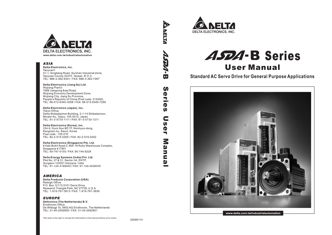 Delta Electronics ASDA-B Series manual 