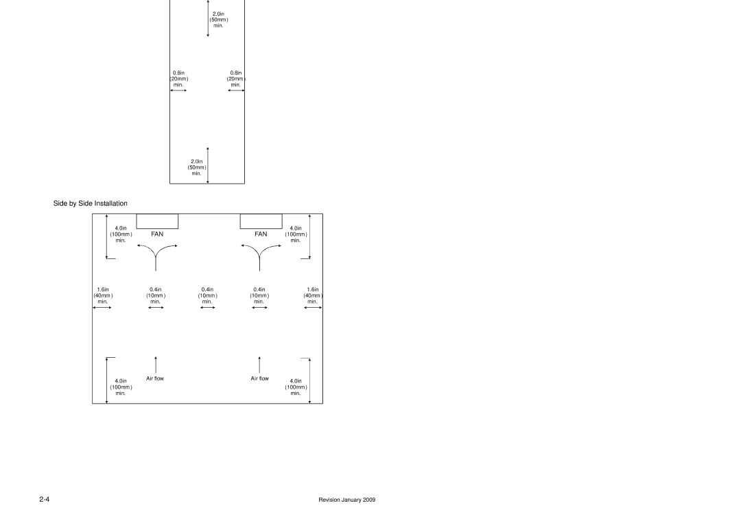 Delta Electronics ASDA-B Series manual „ Minimum Clearances, „ Side by Side Installation 