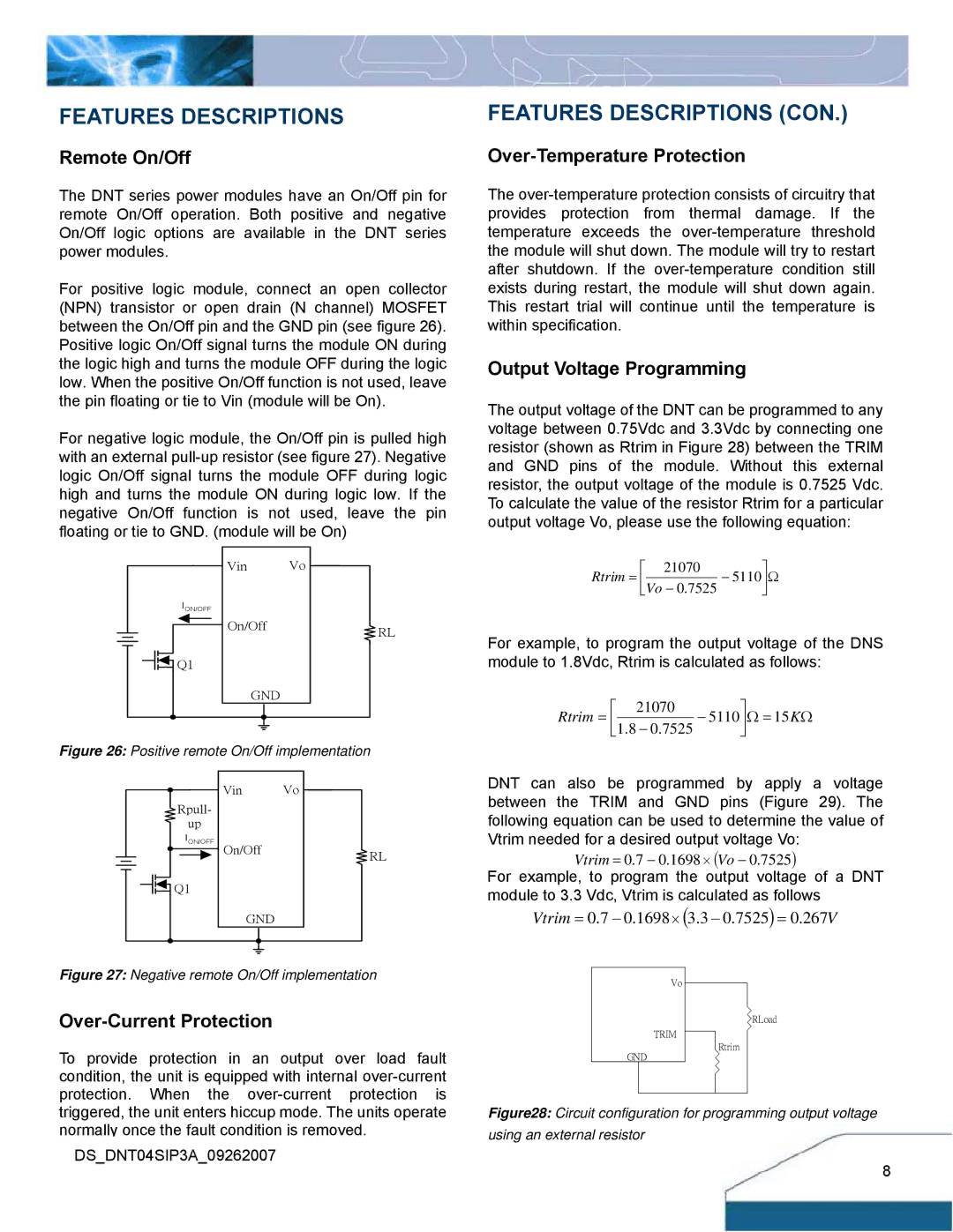 Delta Electronics DNT04 manual Features Descriptions CON 