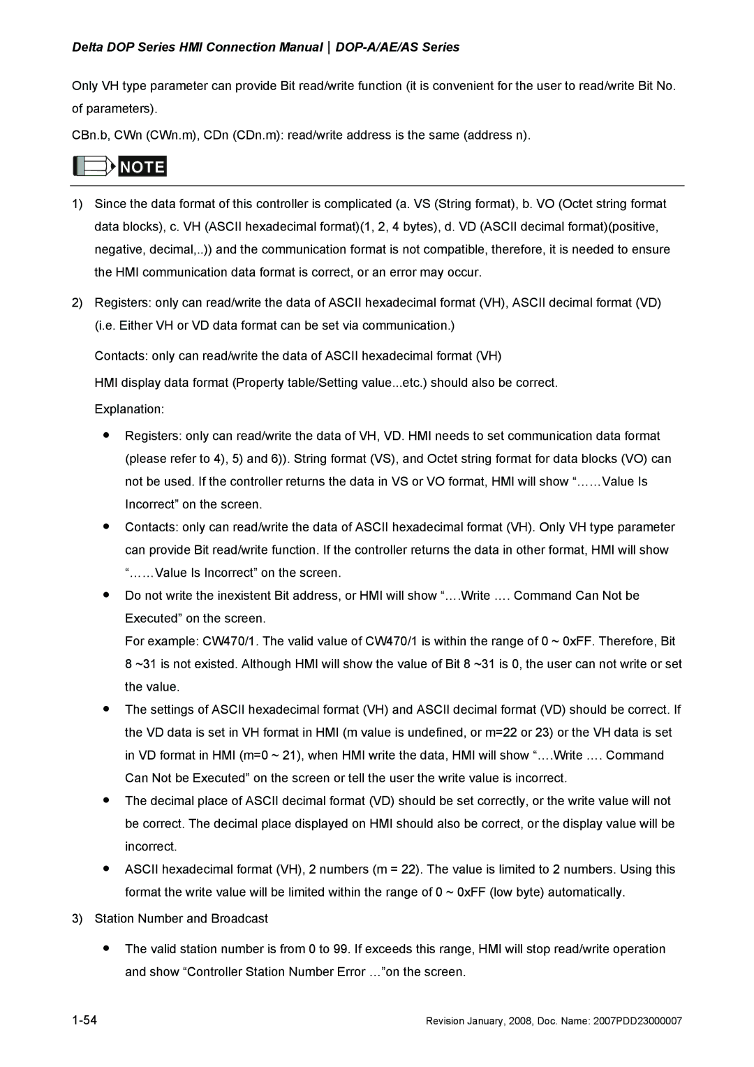 Delta Electronics manual Delta DOP Series HMI Connection ManualDOP-A/AE/AS Series 