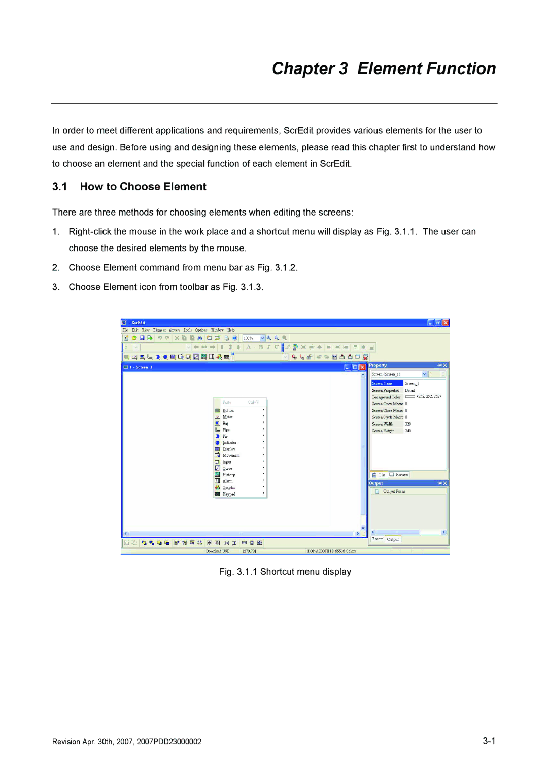 Delta Electronics DOP-AE Series, DOP-AS Series, DOP-A Series manual Element Function, How to Choose Element 