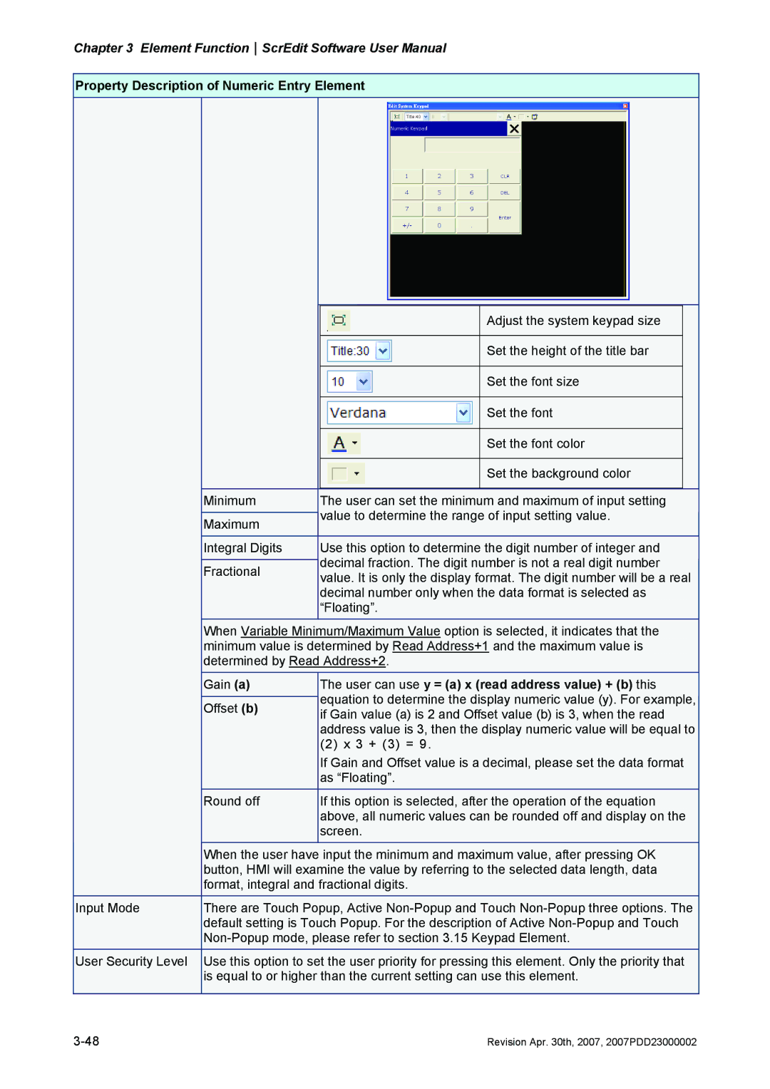 Delta Electronics DOP-A Series, DOP-AE Series, DOP-AS Series manual User can use y = a x read address value + b this 