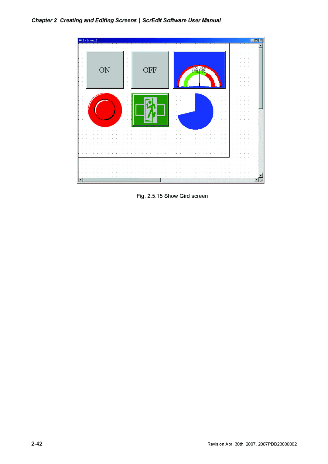 Delta Electronics DOP-A Series, DOP-AE Series, DOP-AS Series manual Show Gird screen 