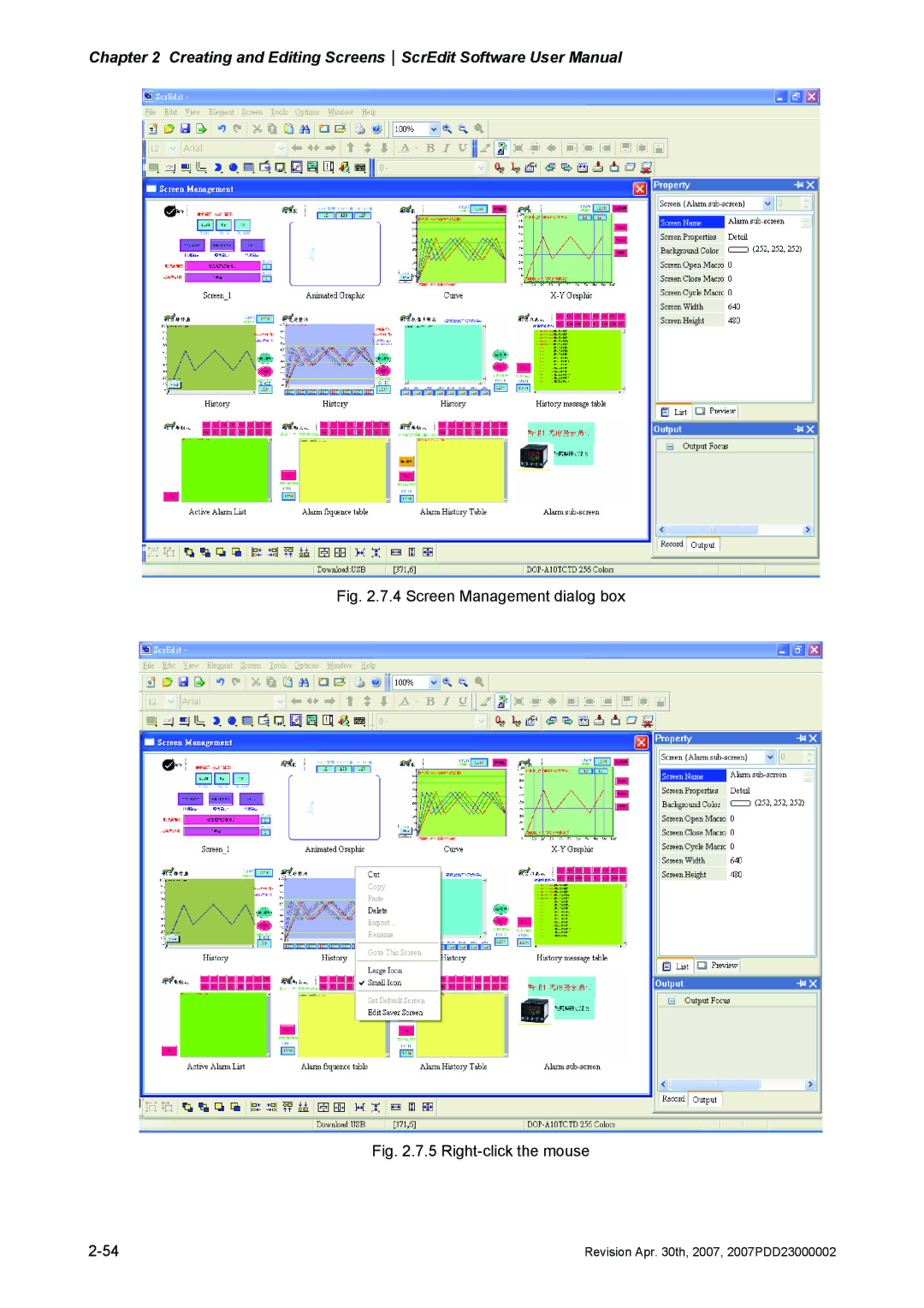 Delta Electronics DOP-A Series, DOP-AE Series, DOP-AS Series manual Screen Management dialog box 