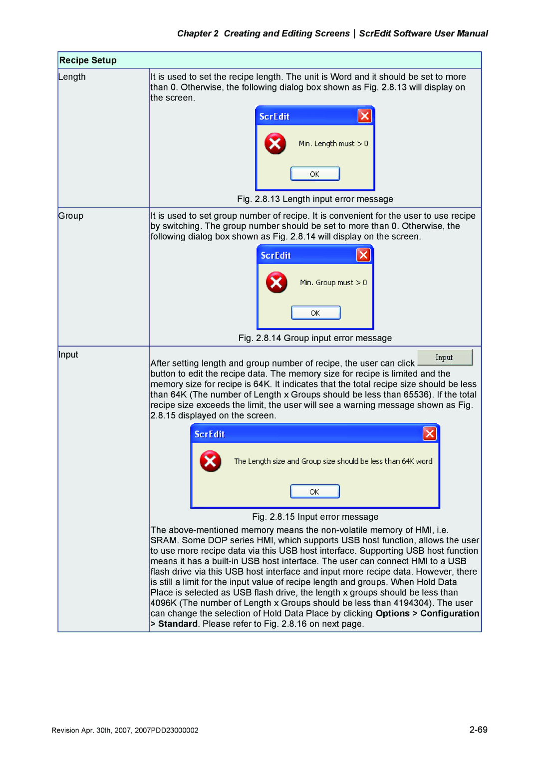 Delta Electronics DOP-A Series, DOP-AE Series, DOP-AS Series manual Recipe Setup 