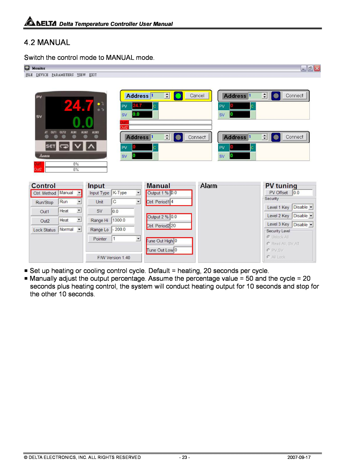 Delta Electronics DTA4896R1, DTC1000R user manual Manual 