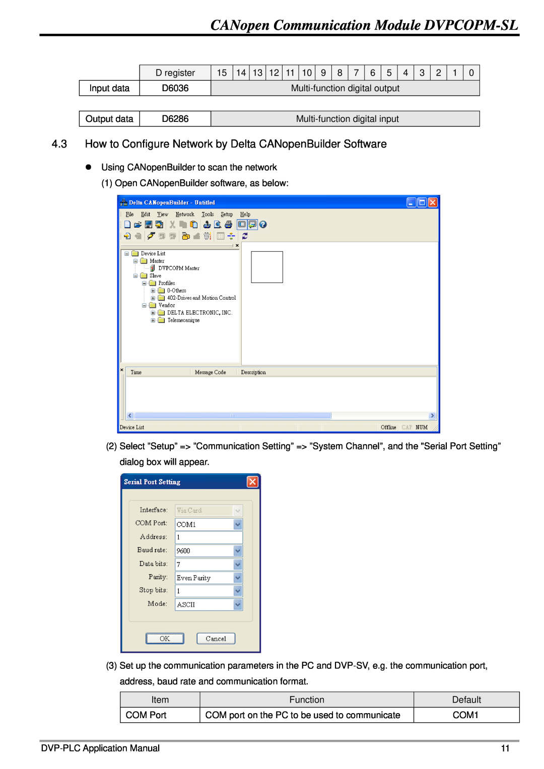 Delta Electronics DVPCOPM-SL manual How to Configure Network by Delta CANopenBuilder Software 