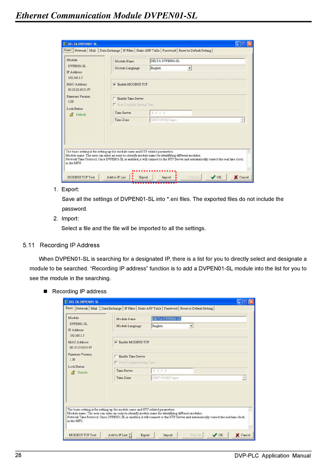 Delta Electronics DVPEN01-SL manual Recording IP Address 