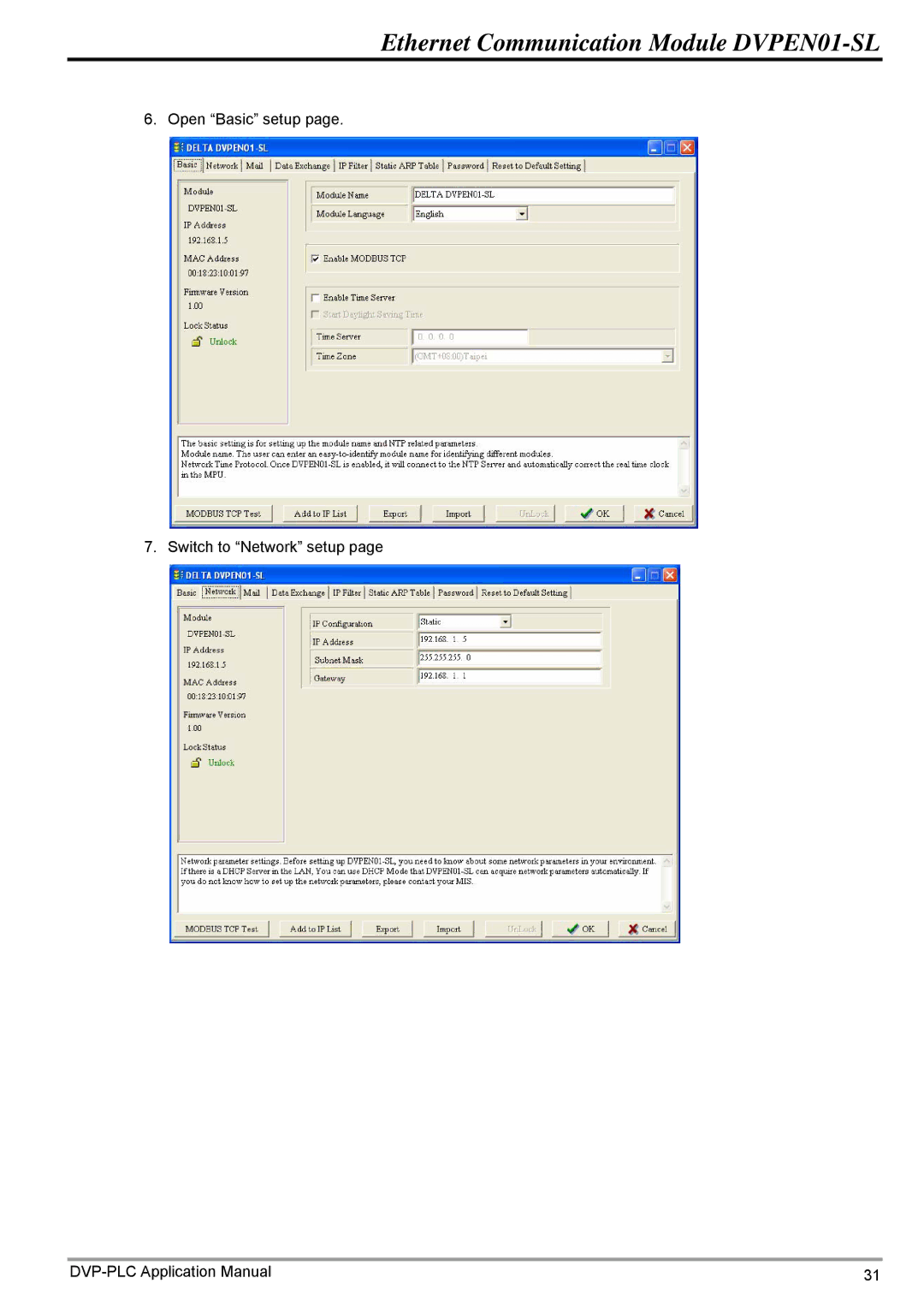 Delta Electronics manual Ethernet Communication Module DVPEN01-SL 