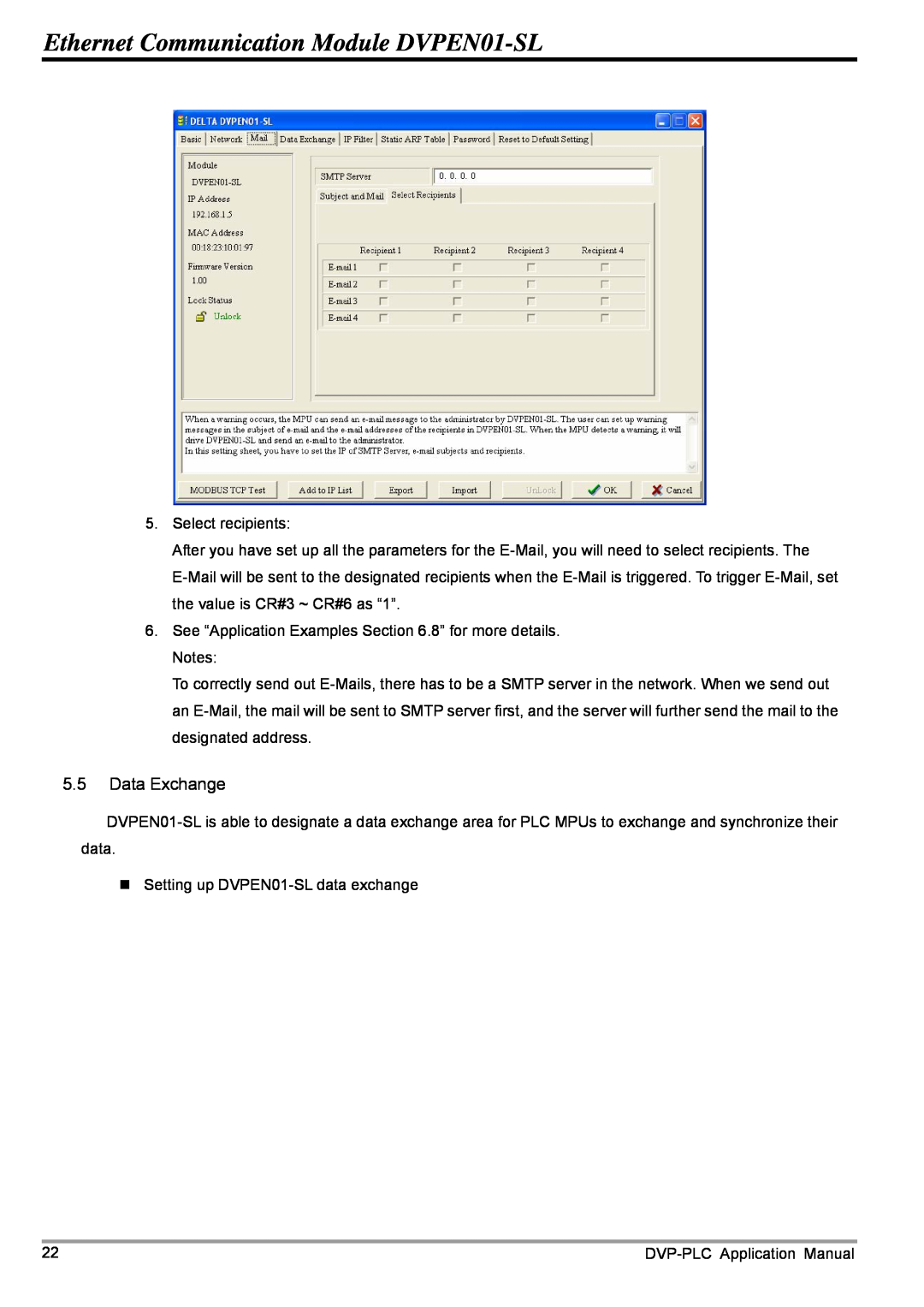 Delta Electronics manual Ethernet Communication Module DVPEN01-SL, Data Exchange 
