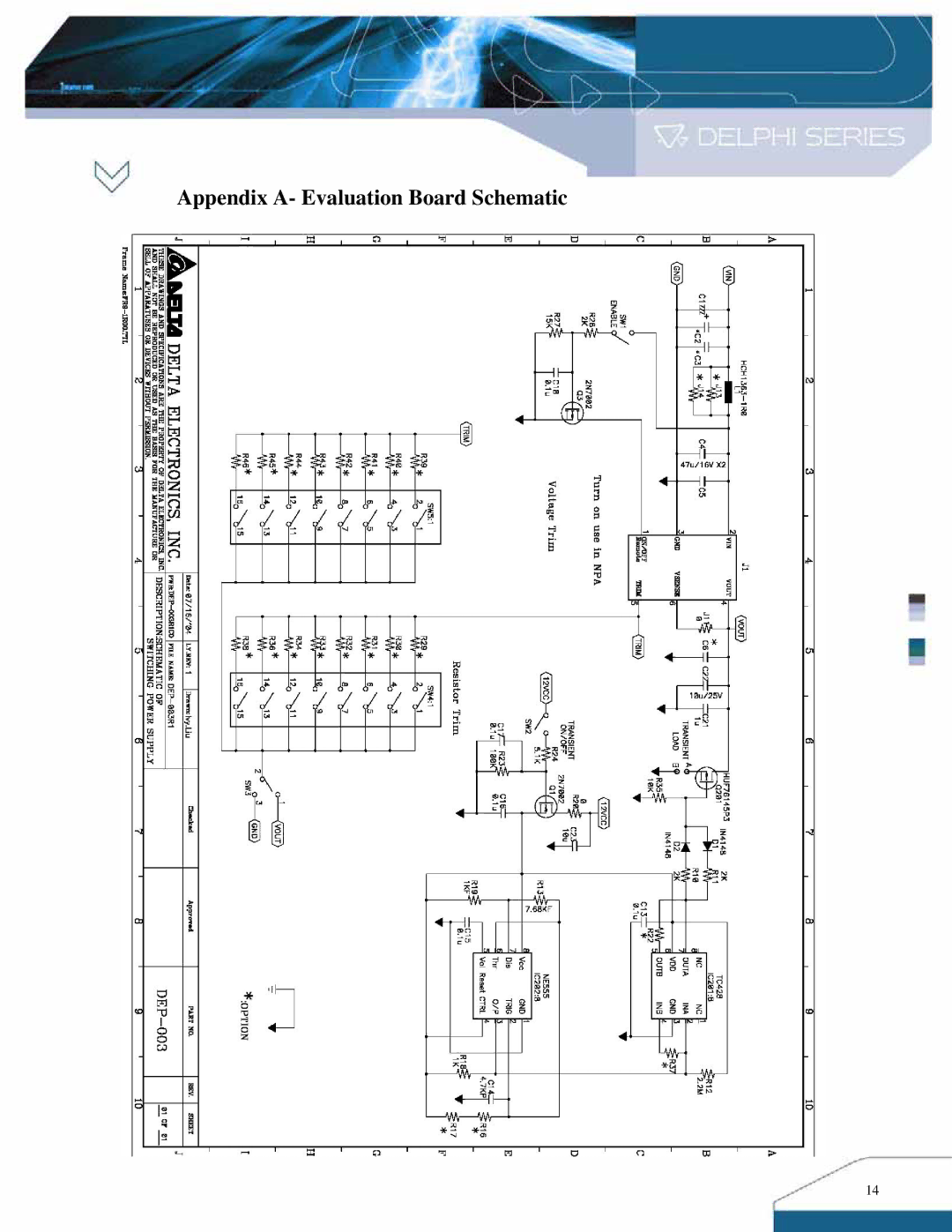 Delta Electronics IPM- C Series manual Appendix A- Evaluation Board Schematic 