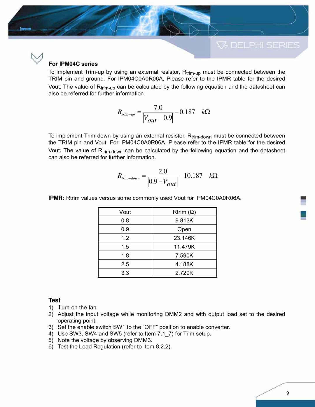 Delta Electronics IPM- C Series manual 0.187 kΩ 