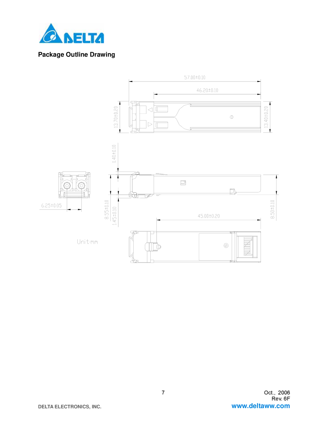 Delta Electronics LCP-1250A4FDRx specifications Package Outline Drawing 