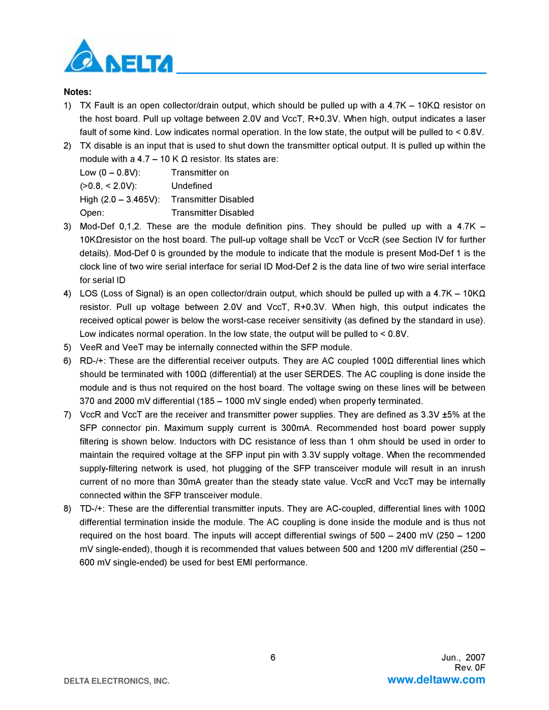 Delta Electronics LCP-155 CWDM manual Delta ELECTRONICS, INC 