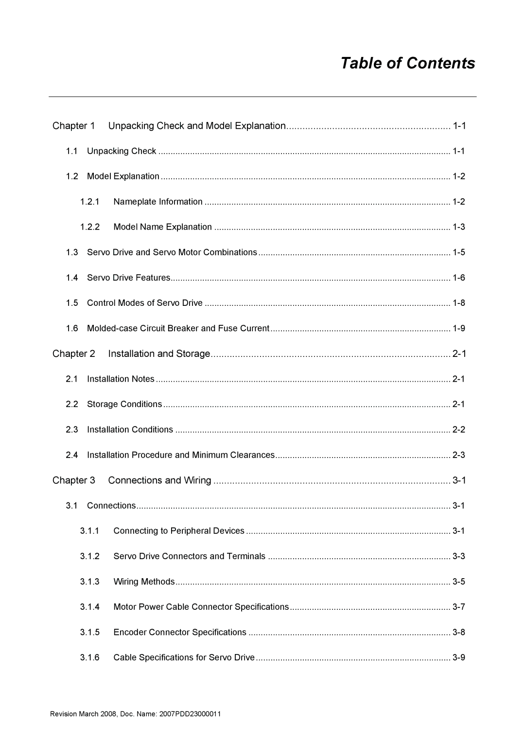 Delta Electronics none manual Table of Contents 