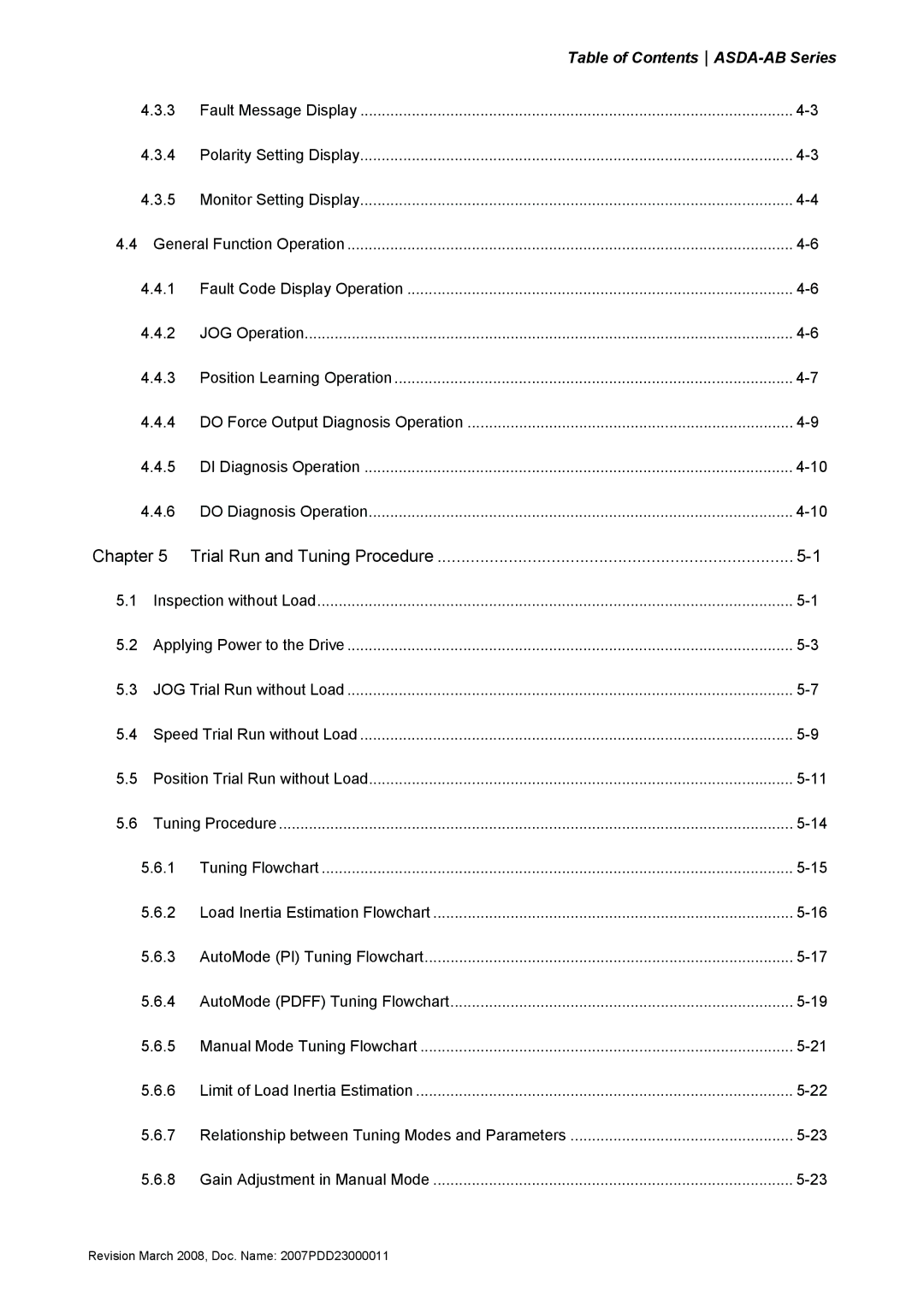 Delta Electronics none manual Relationship between Tuning Modes and Parameters 