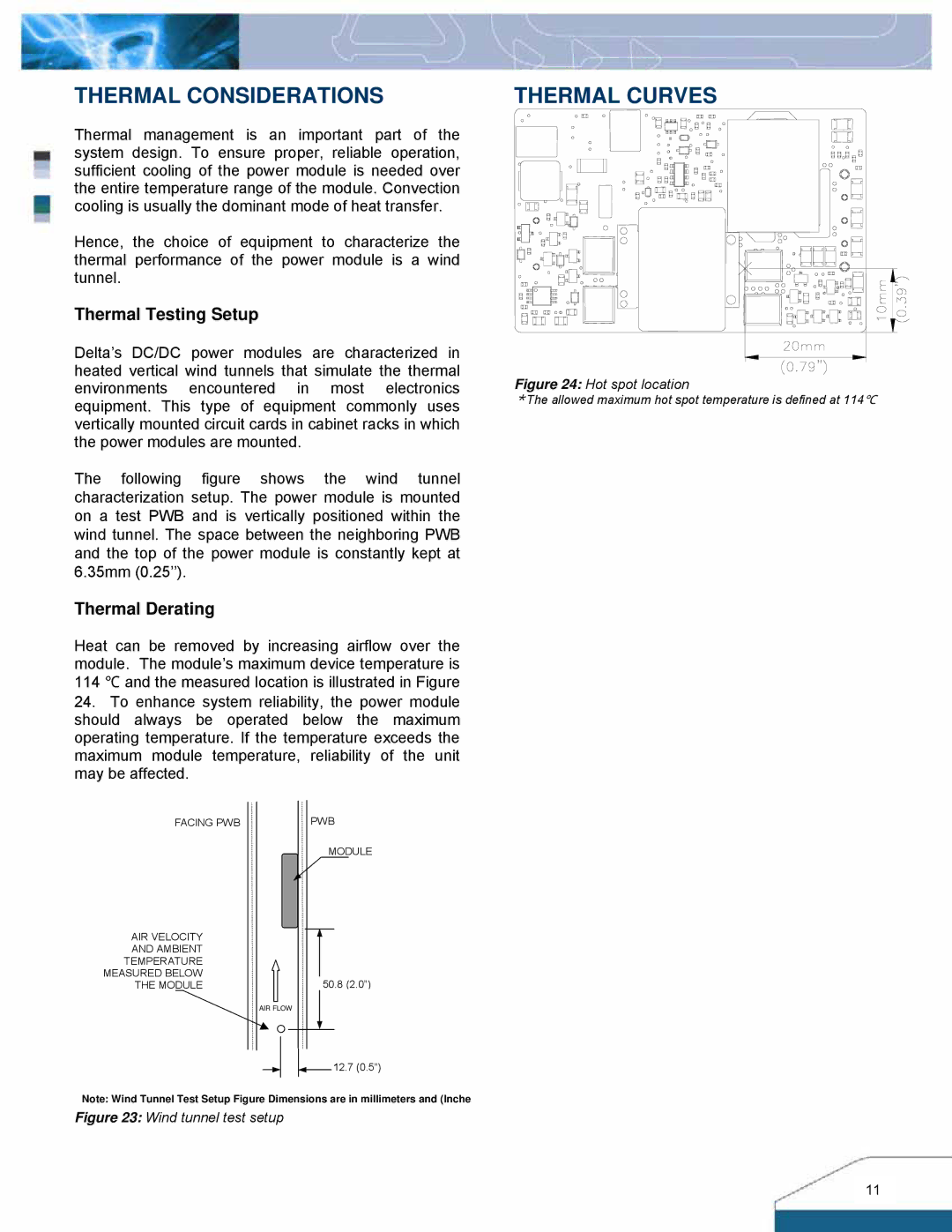 Delta Electronics Q48SR manual Thermal Considerations, Thermal Curves, Thermal Testing Setup, Thermal Derating 