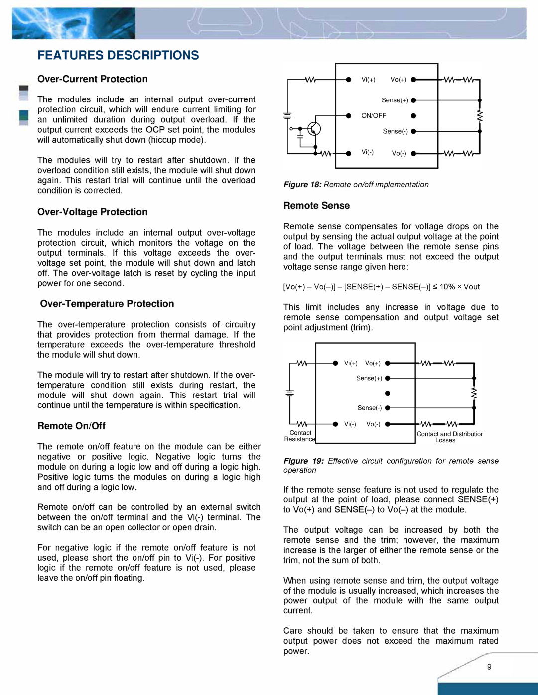 Delta Electronics Q48SR manual Features Descriptions 