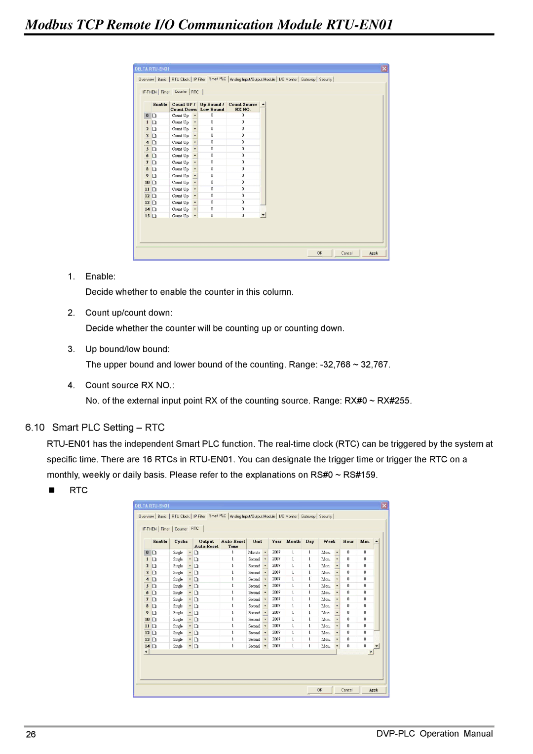 Delta Electronics RTU-EN01 operation manual „ Rtc 