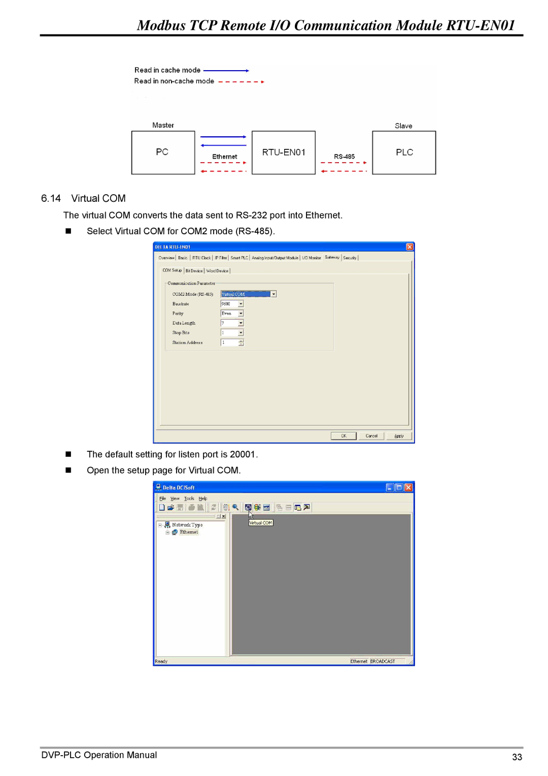 Delta Electronics RTU-EN01 operation manual Virtual COM 