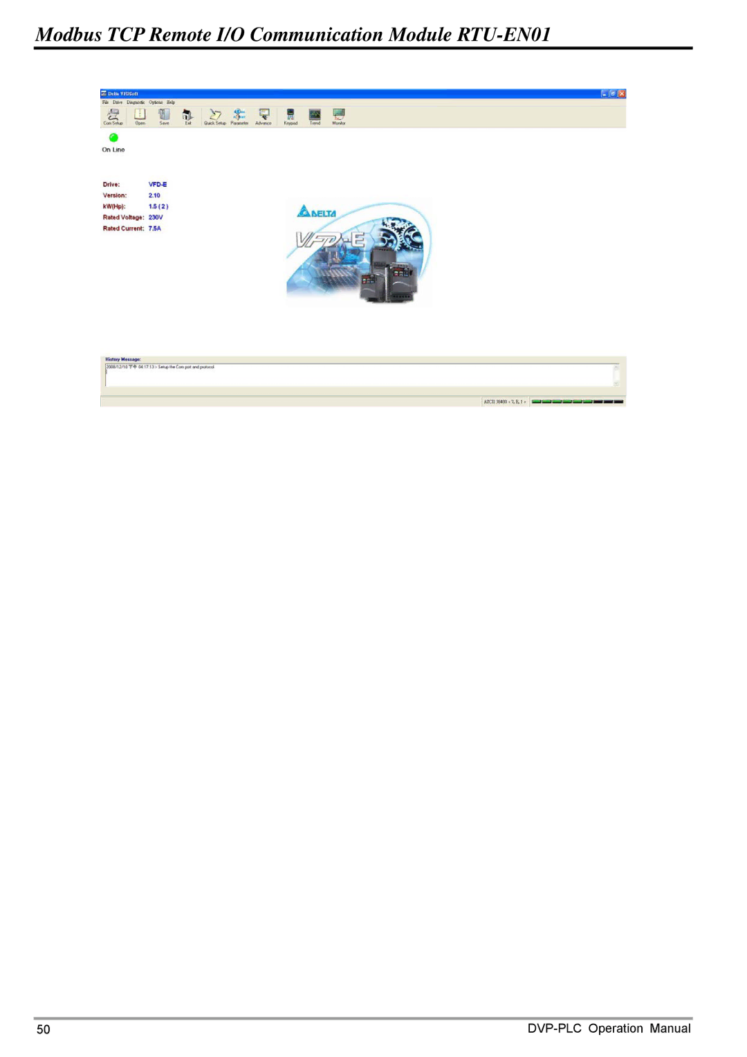 Delta Electronics operation manual Modbus TCP Remote I/O Communication Module RTU-EN01 