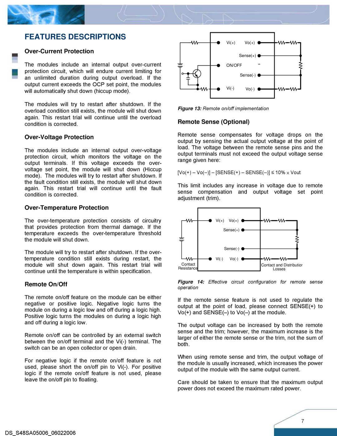 Delta Electronics S48SA manual Features Descriptions 