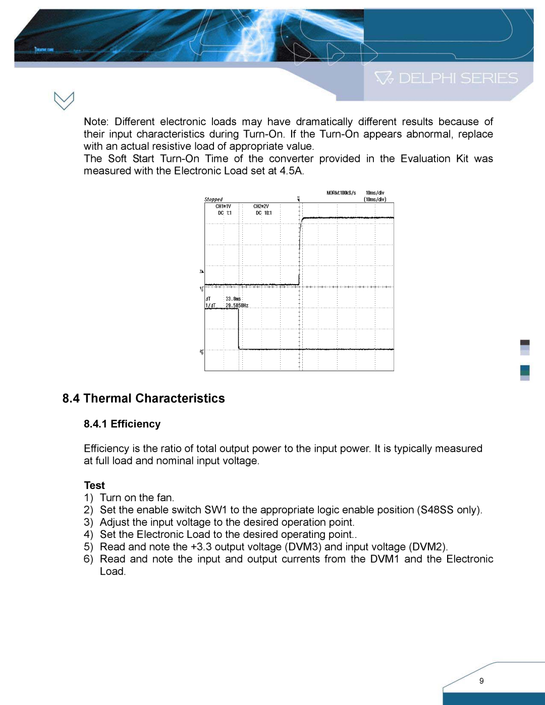 Delta Electronics S48SS manual Thermal Characteristics, Efficiency, Test 