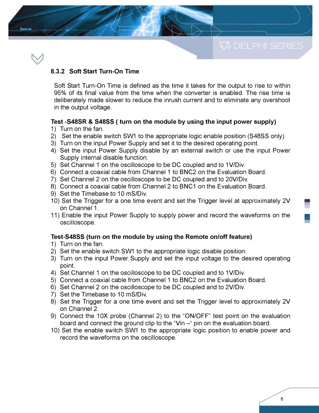 Delta Electronics S48SS manual Soft Start Turn-On Time 