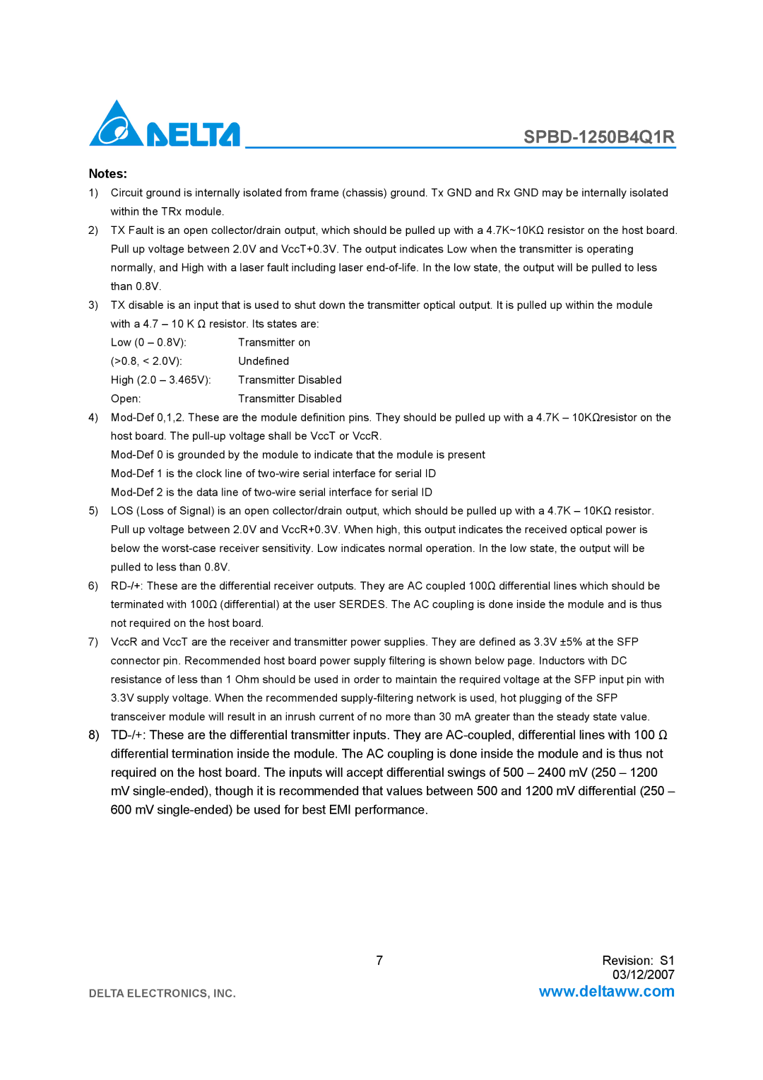 Delta Electronics SPBD-1250B4Q1R manual Open 