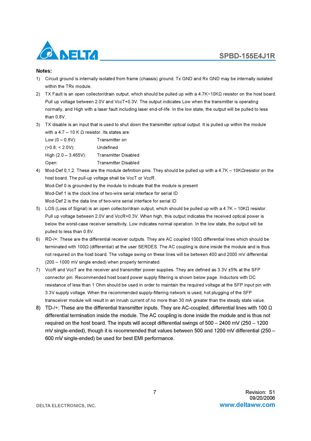 Delta Electronics SPBD-155E4J1R manual Open 