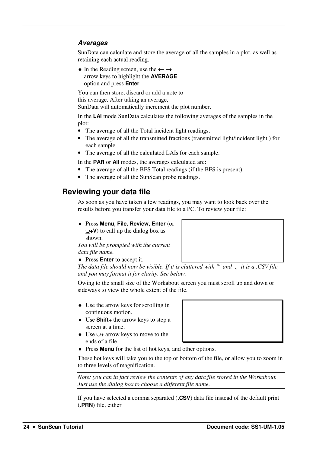 Delta Electronics SS1-UM-1.05 user manual Reviewing your data file, Averages 