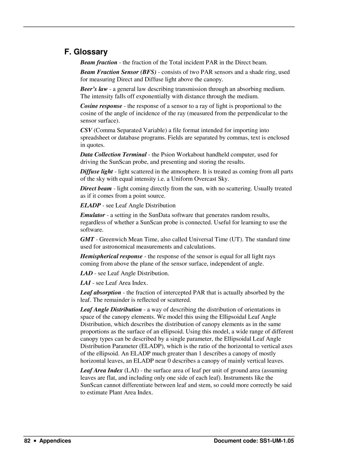 Delta Electronics SS1-UM-1.05 user manual Glossary 