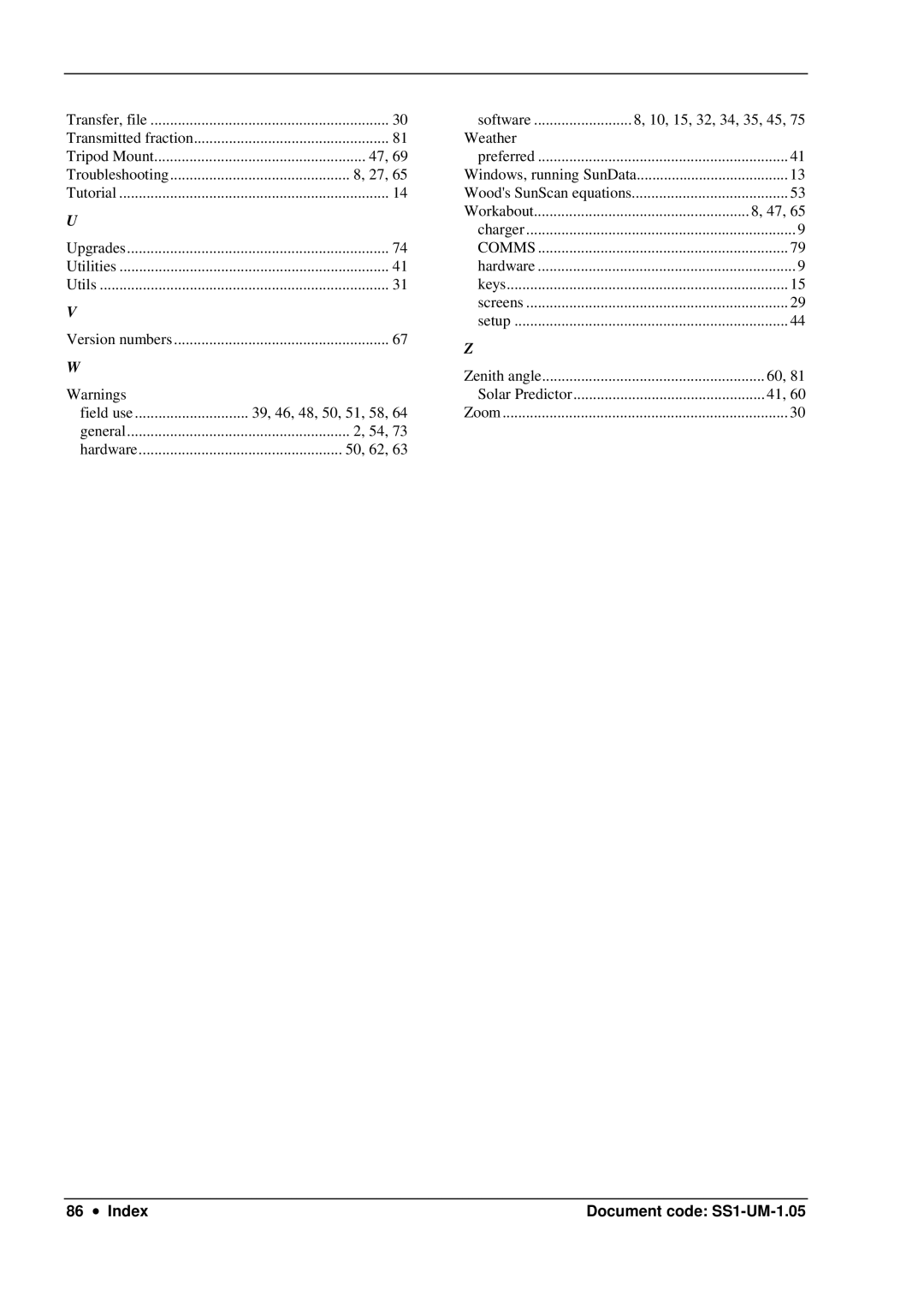 Delta Electronics SS1-UM-1.05 user manual Field use 39, 46, 48, 50, 51, 58 