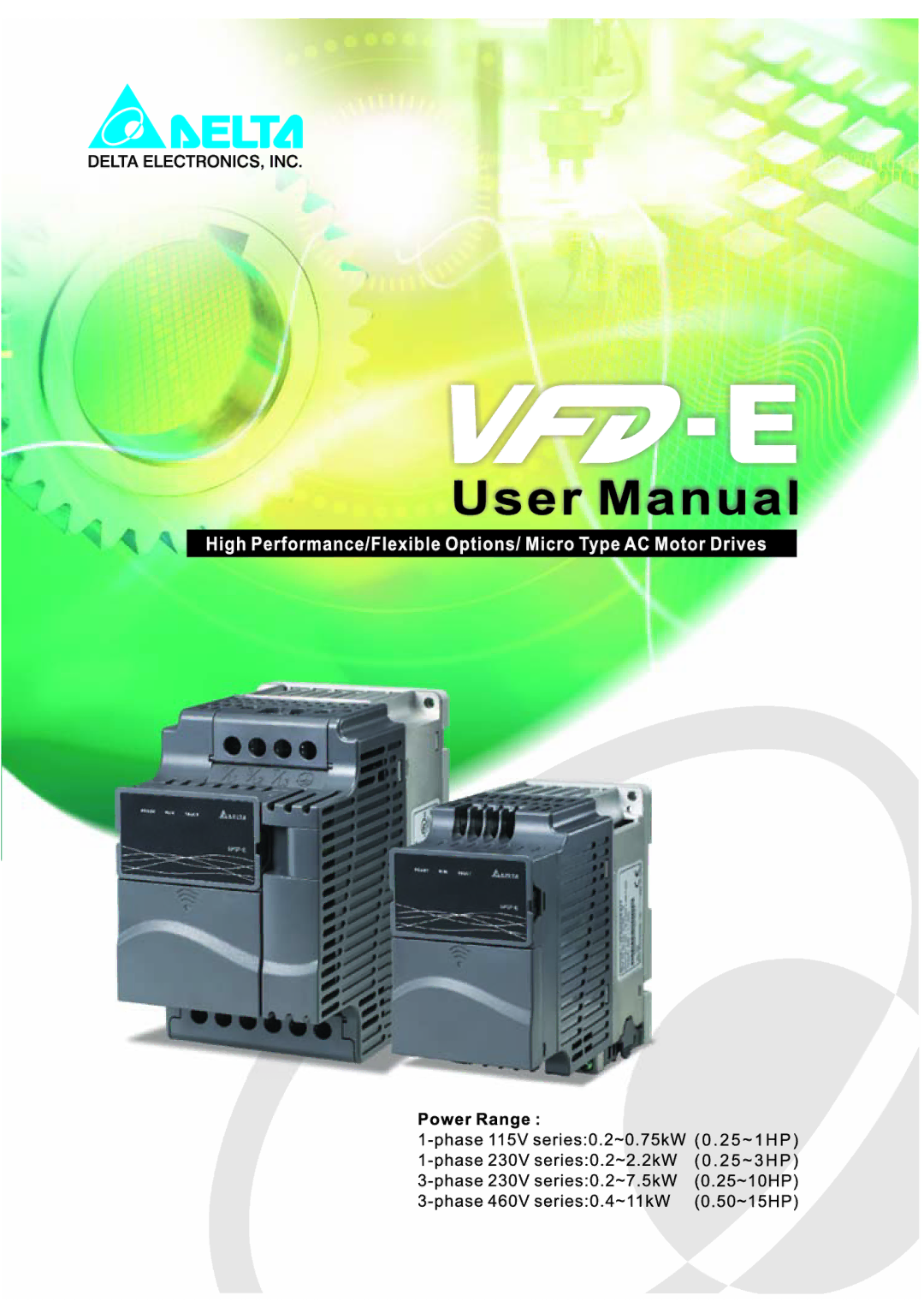 Delta Electronics VFD-E manual 