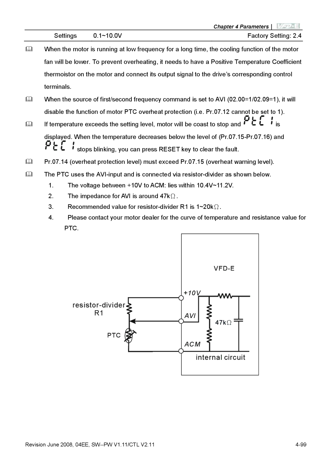 Delta Electronics VFD-E manual Resistor-divider 