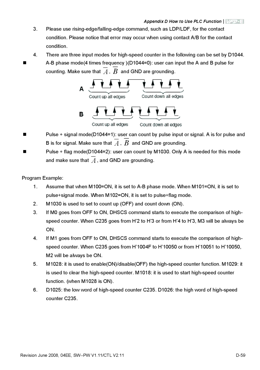 Delta Electronics VFD-E manual Appendix D How to Use PLC Function 