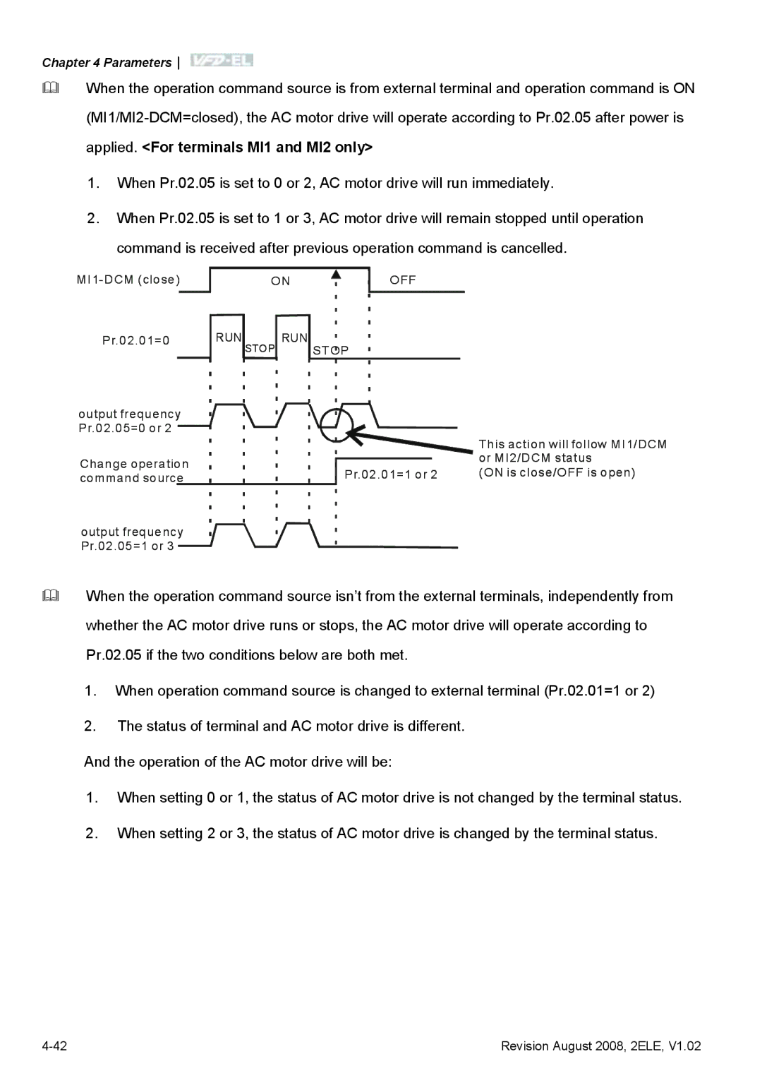 Delta Electronics VFD-EL manual OFF Stop 