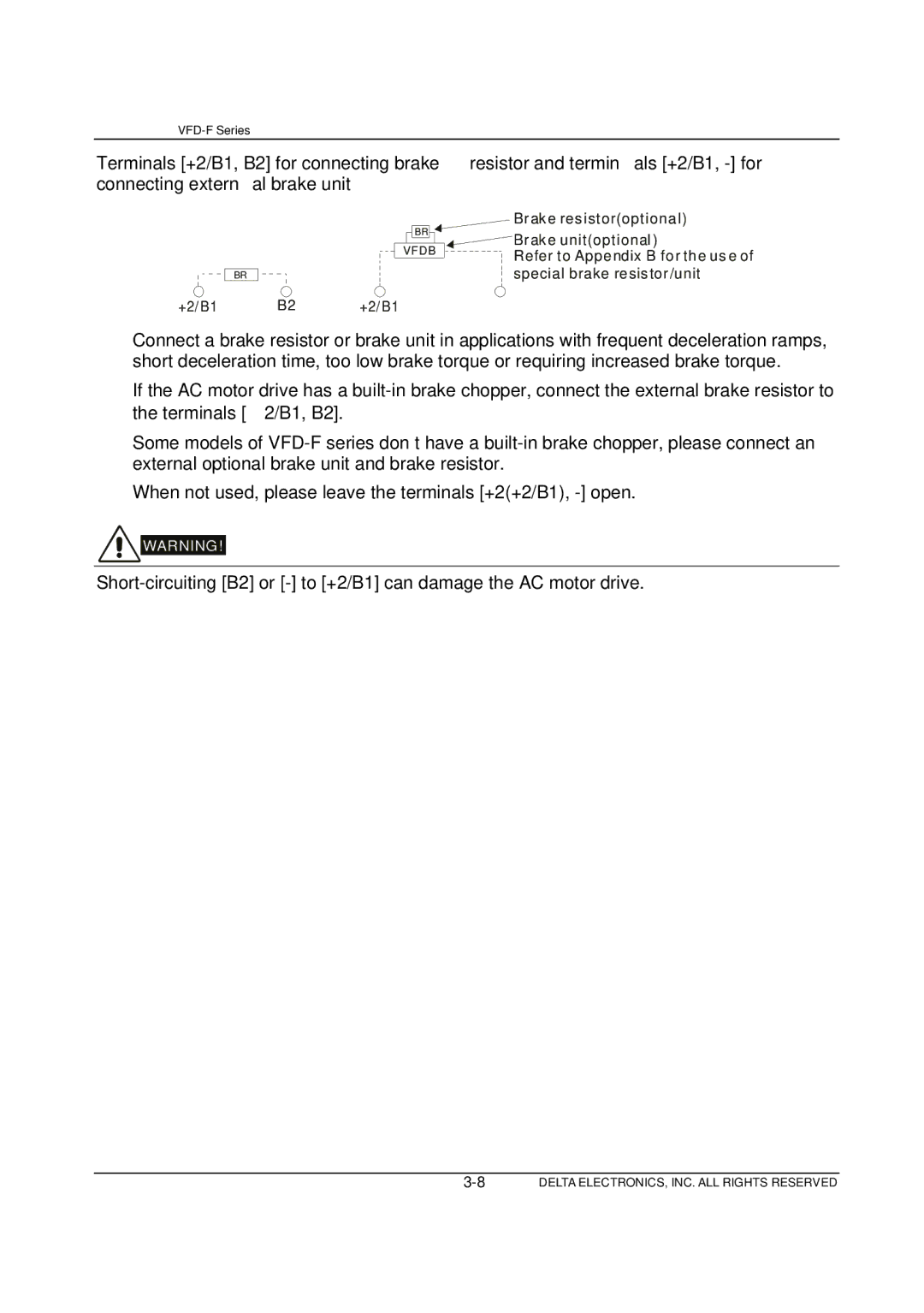 Delta Electronics VFD-F Series manual +2/ B1 
