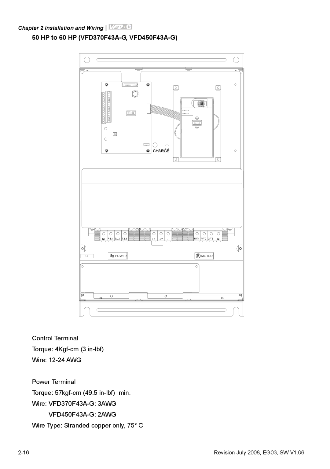 Delta Electronics VFD-G manual HP to 60 HP VFD370F43A-G, VFD450F43A-G 