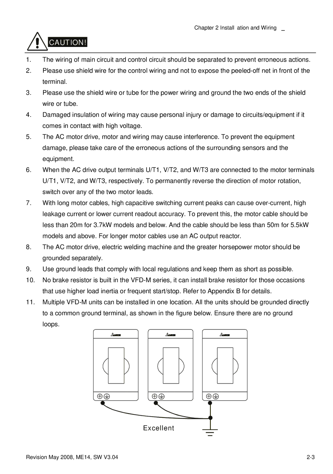 Delta Electronics VFD-M manual Excellent 