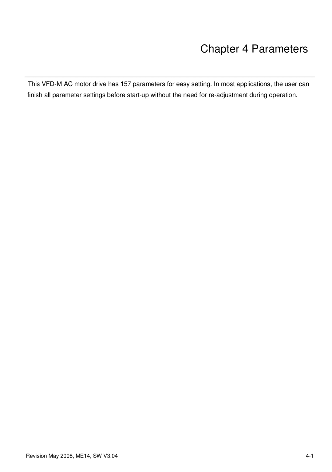 Delta Electronics VFD-M manual Parameters 