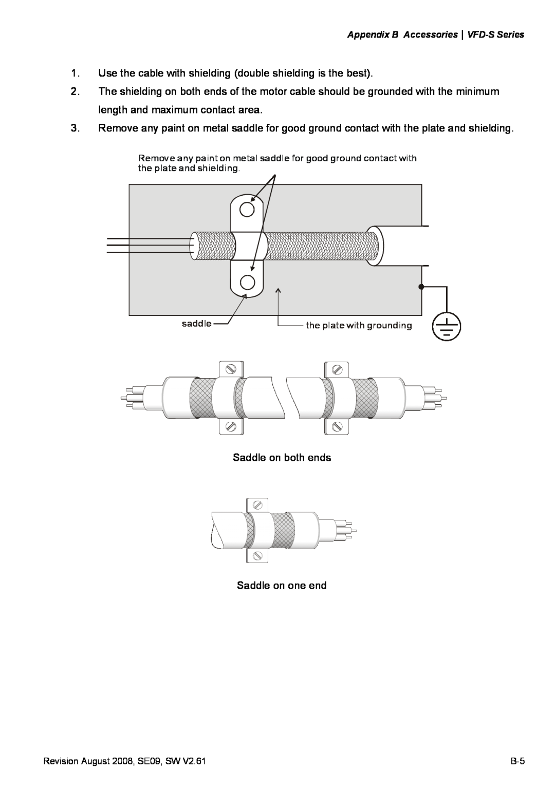 Delta Electronics VFD-S manual Use the cable with shielding double shielding is the best 