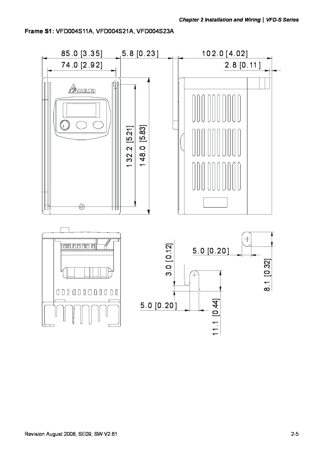 Delta Electronics VFD-S manual 3 .3, 5. 8 0, 2 .9, 10 2. 0 4 2. 8 0 5. 0 0, 5.21, 5.83, 32.2, 48.0, 8 .1 1 1.1 