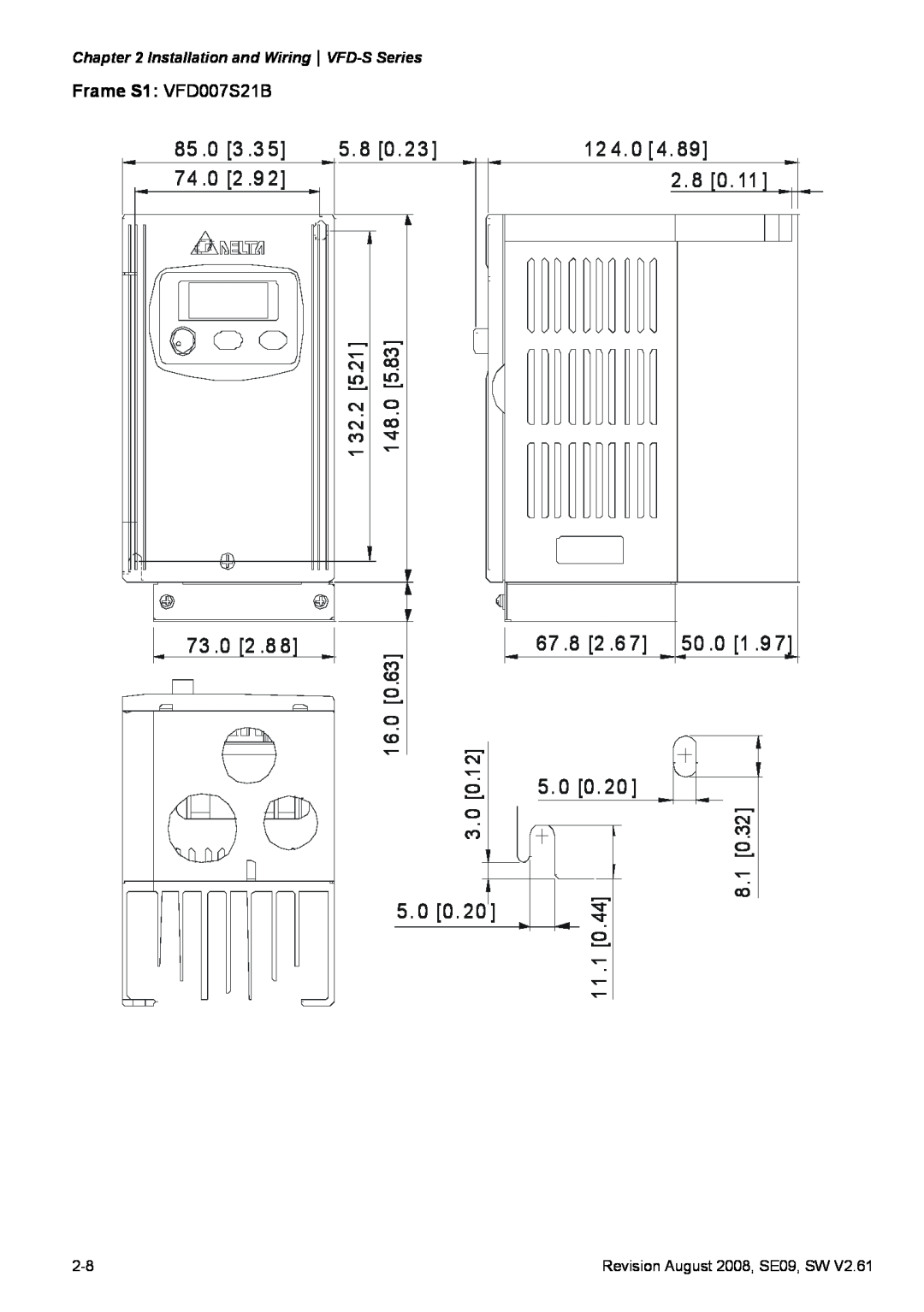 Delta Electronics VFD-S 3 .3, 5. 8, 12 4. 0 4, 2 .9, 2. 8 0, 73 .0 2 .8, 5. 0 0, 50 .0 1 .9, 5.21, 5.83, 132.2, 148.0 