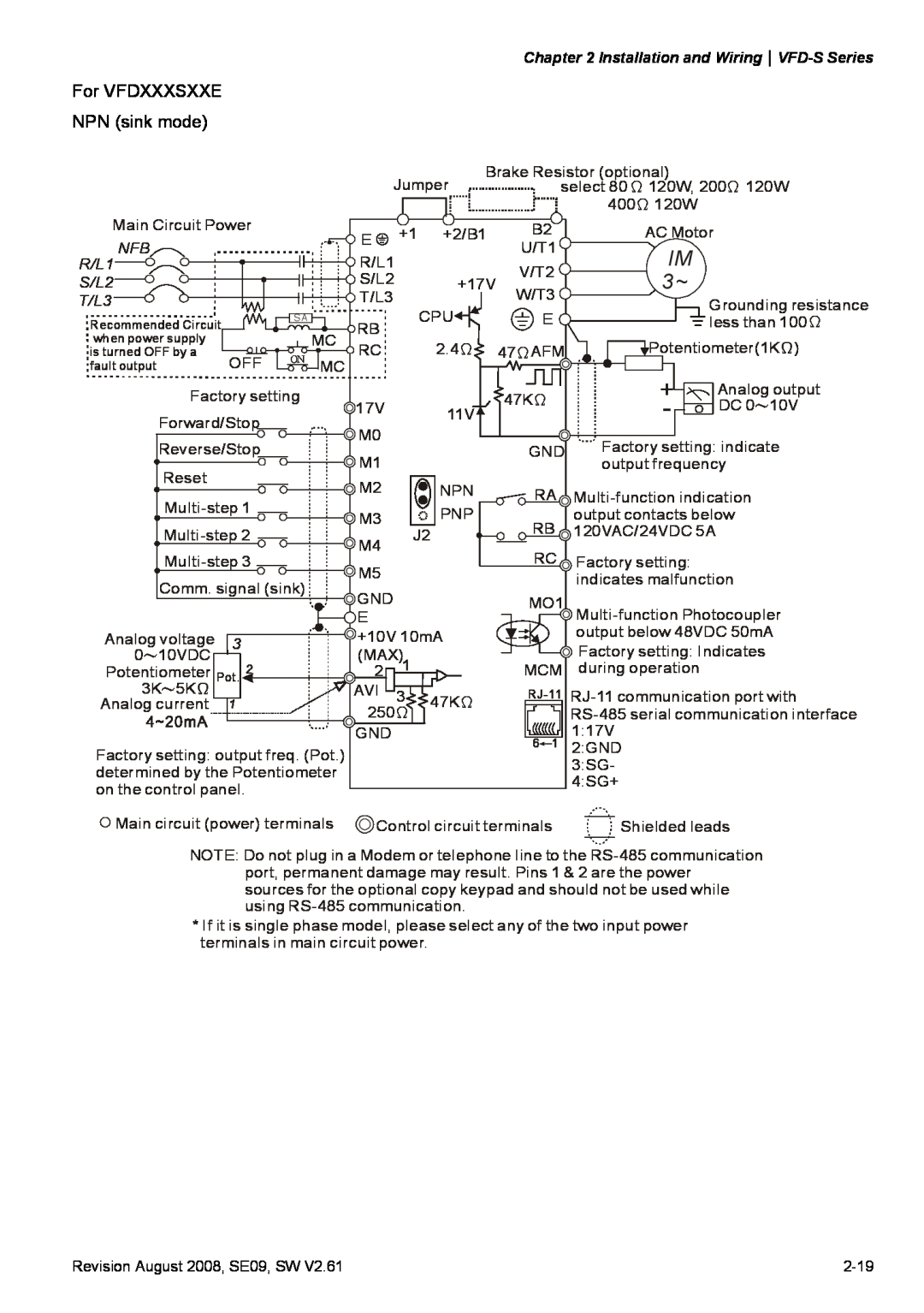 Delta Electronics manual Installation and WiringVFD-S Series, R/L1, S/L2, T/L3 