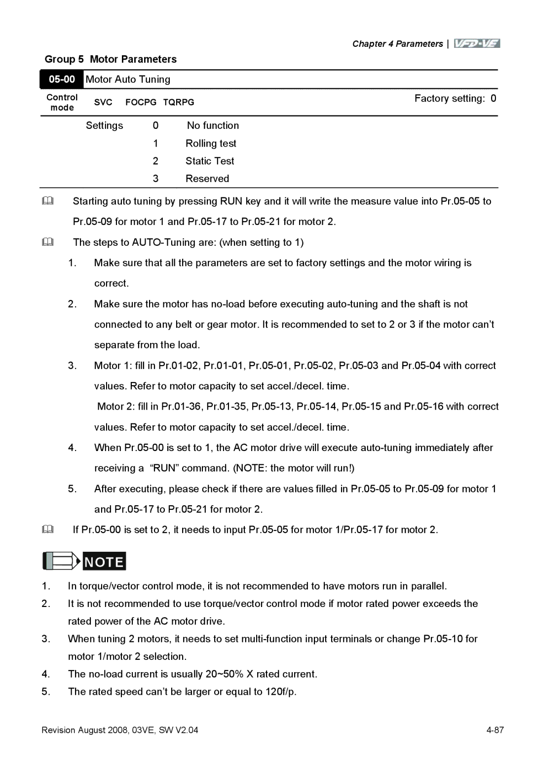 Delta Electronics VFD-VE Series manual 05-00 